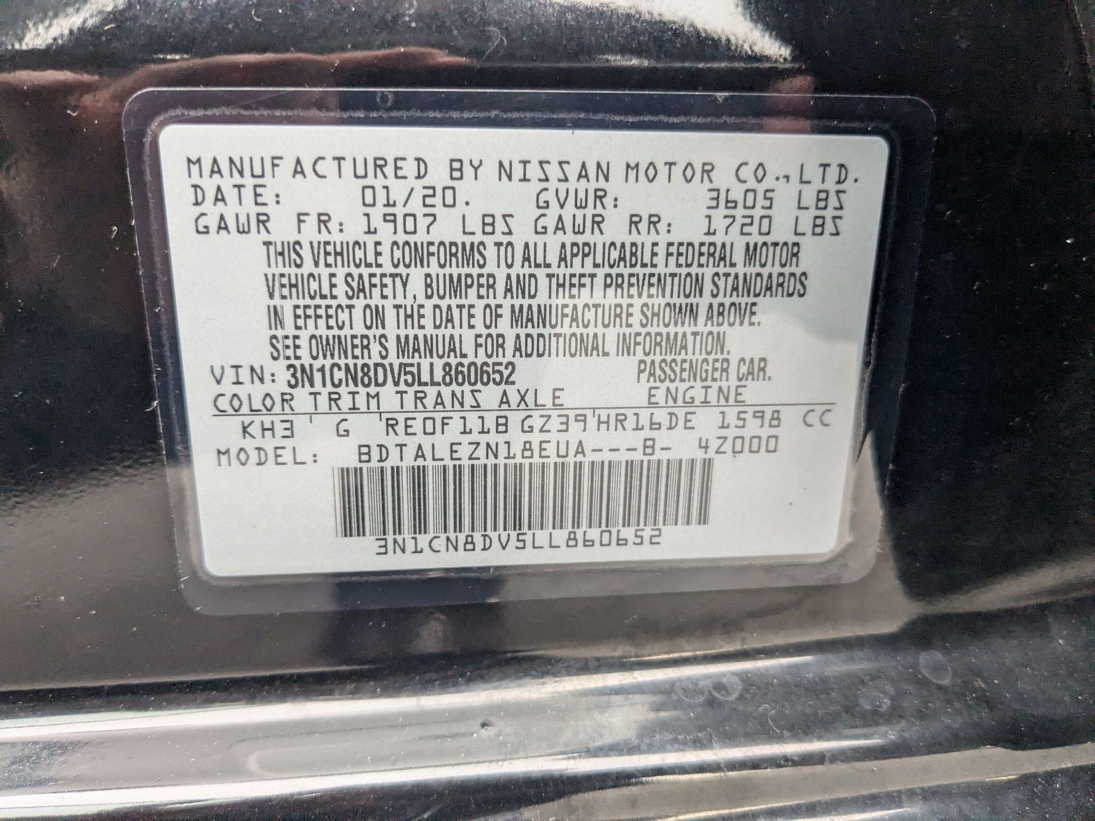 2020 Nissan Versa S