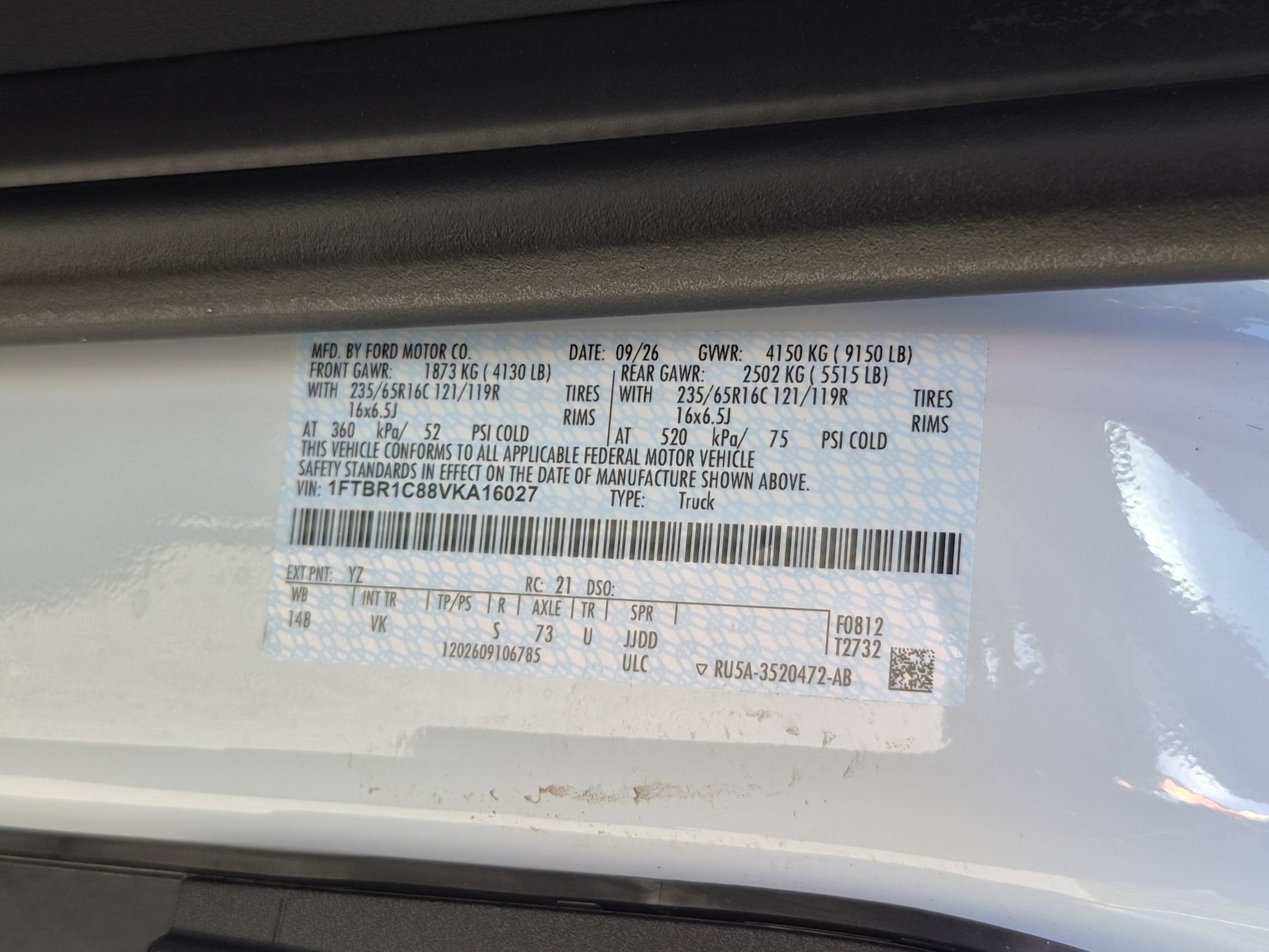 2027 Ford Transit Cargo Van Base