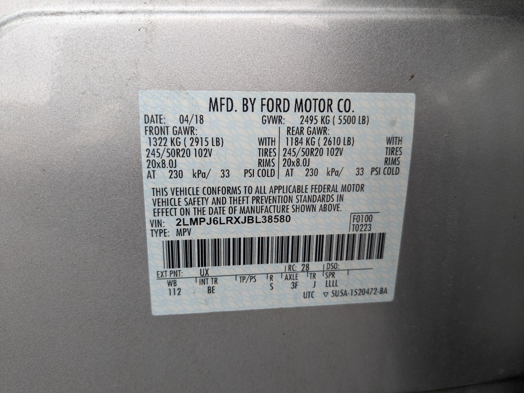 2018 Lincoln MKX Reserve