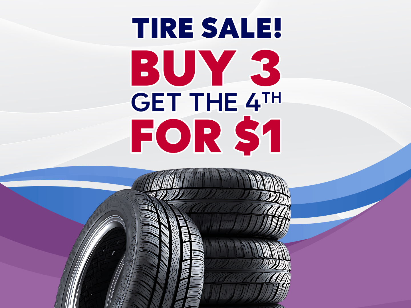 Buy 3 Get the 4th Tire for $1 Tile